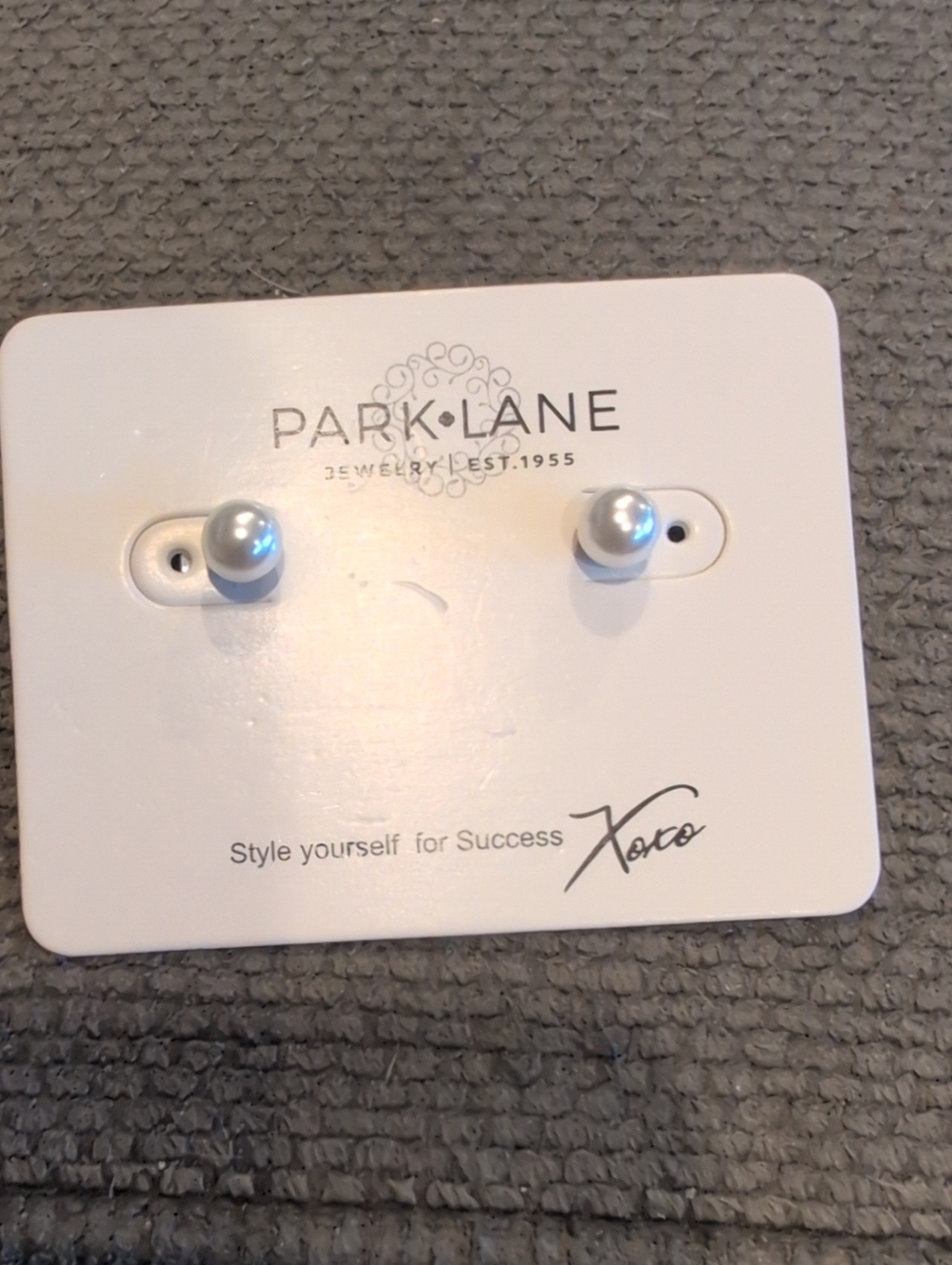 Park Lane Pearl Stud Earrings in White Pearl
